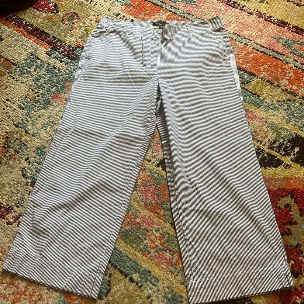 TALBOTS CHELSEA STRAIGHT-LEG CROP PANT - STRIPE